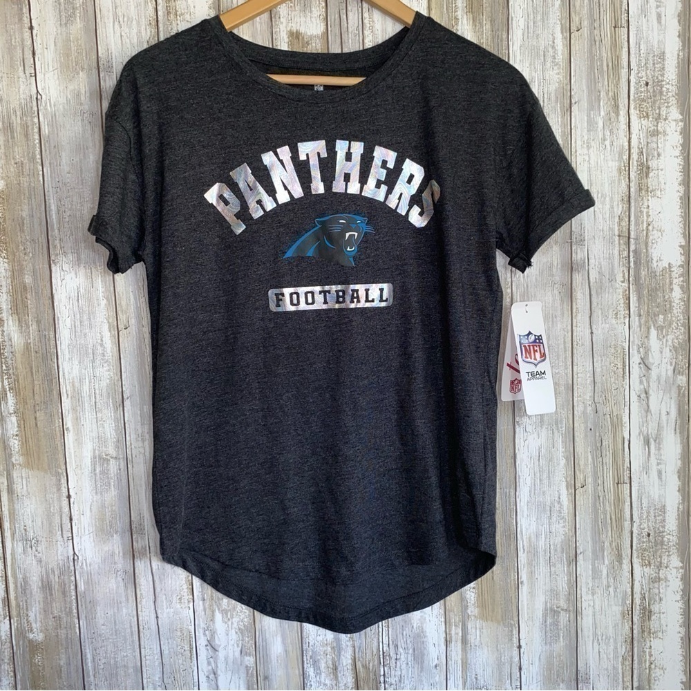 Carolina Panthers Juniors Medium Tee NWT Gray Fitted NFL Shirt - Picture 1 of 4